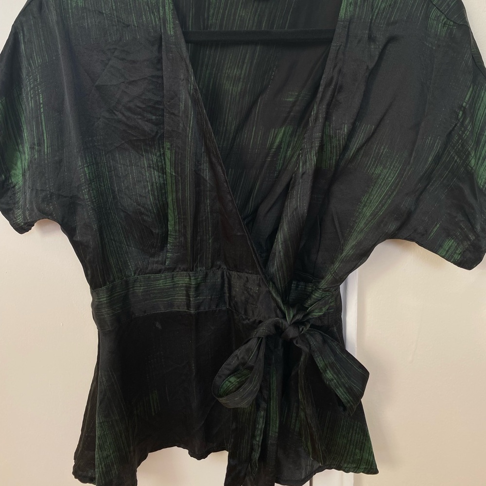 French Connection Short Sleeved 100% Silk Blouse